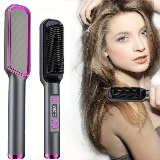 LCD screen straightener Curling iron Straightener comb Negative ion fluffy curling iron Straightener curling splint