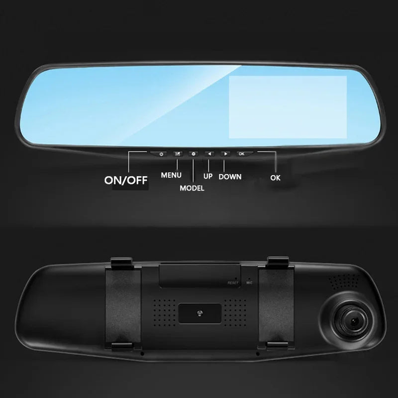 Car Rearview Mirror DVR 1080P Dual Lens Driving Video Recorder Rearview Dash Camera 4.3/2.8inch Car Electronics Accessories