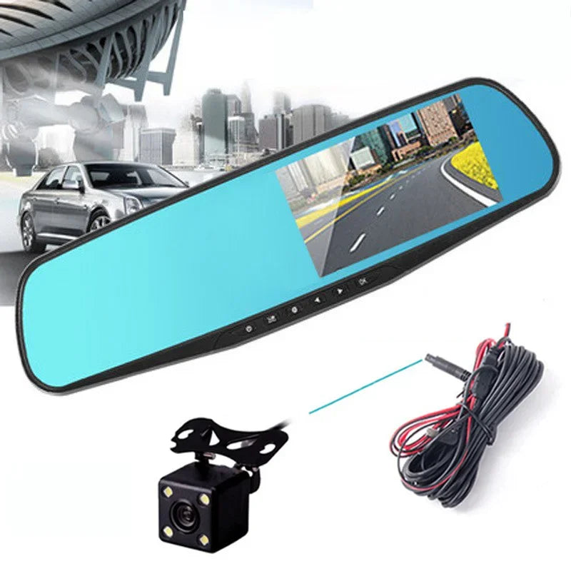 Car Rearview Mirror DVR 1080P Dual Lens Driving Video Recorder Rearview Dash Camera 4.3/2.8inch Car Electronics Accessories