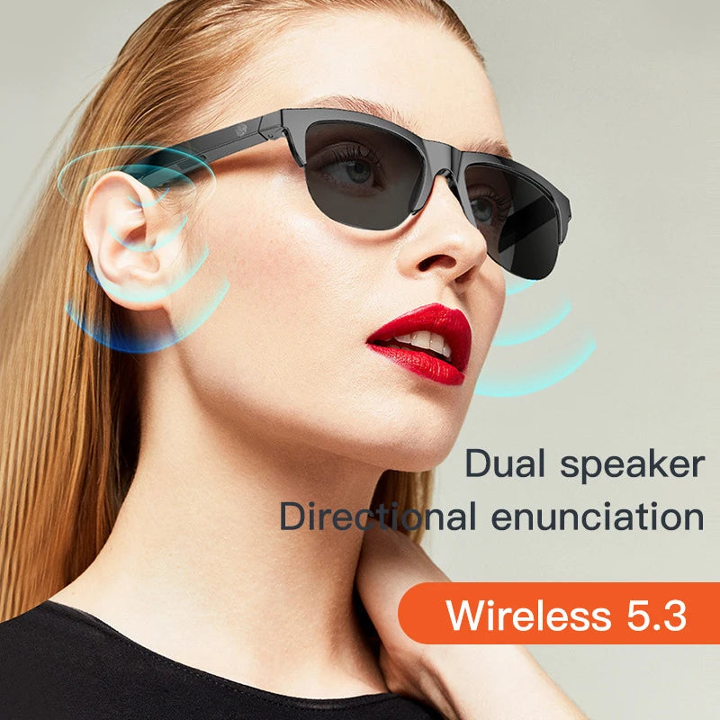 Bluetooth Audio Smart Glasses/Sunglasses with Speaker,Open Ear Headset Glasses,UV Protection,Suitable for Women/Men,Fashionable