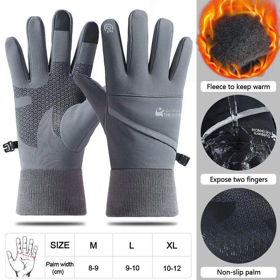 KoKossi Winter Running Full Finger Warm Gloves Touchscreen Windproof Waterproof Cycling Skiing Motorcycle Outdoor Sports Glove