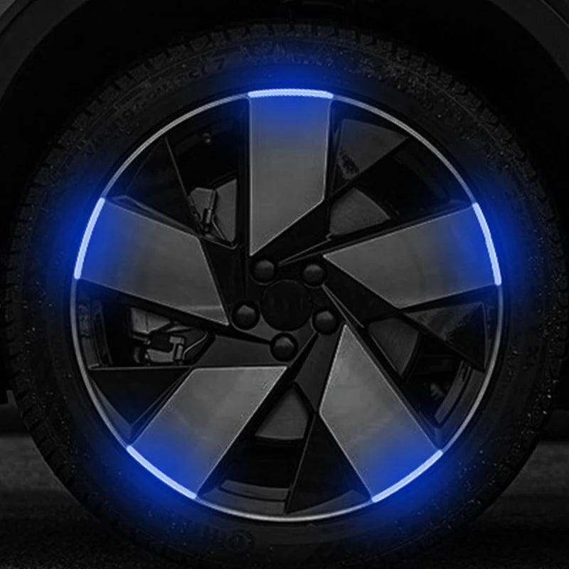 20Pcs Car Wheel Hub Sticker High Reflective Stripe Tape for Motorcycle Car Night Driving Safety Luminous Universal Sticker