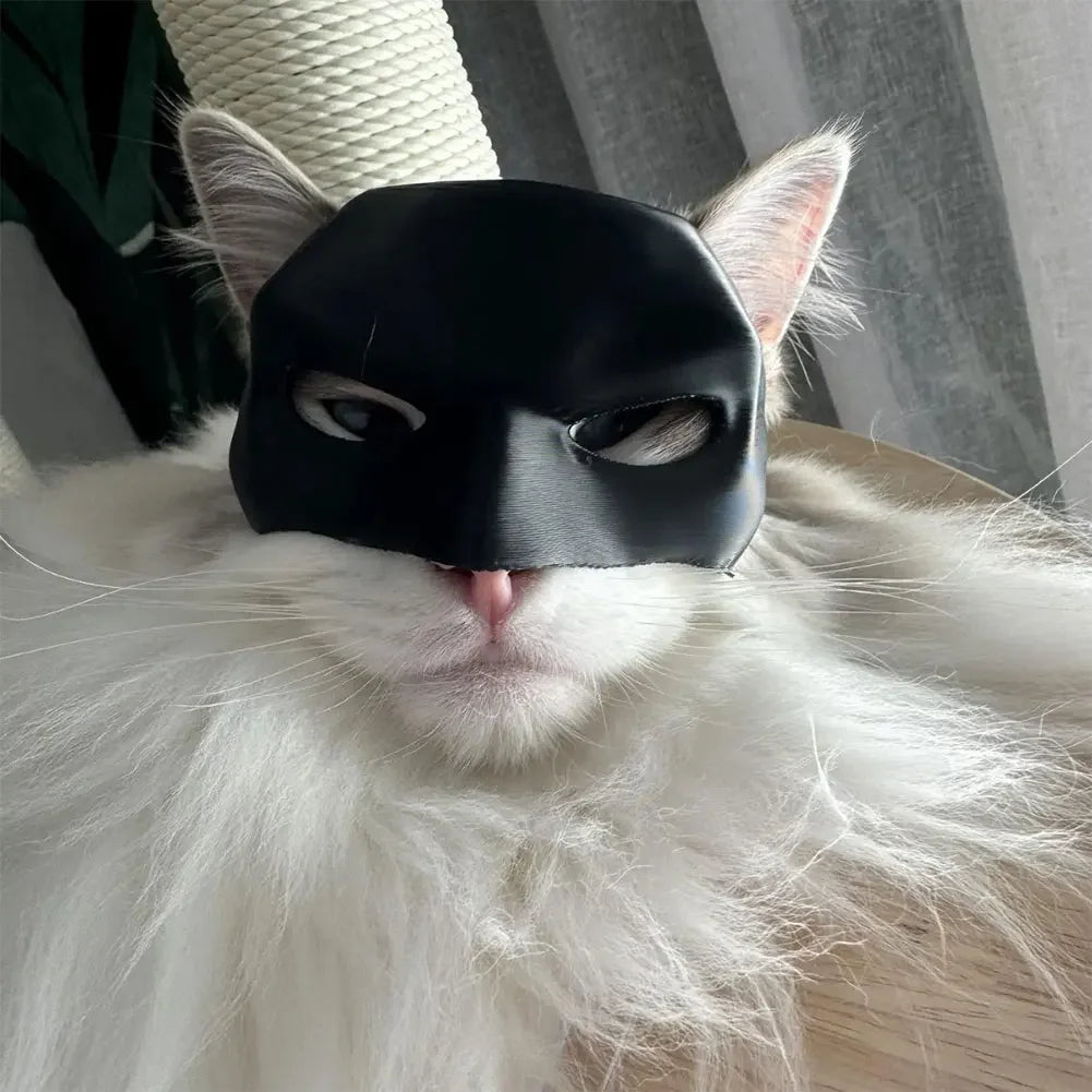 New Black Cat Bat Cool Man Mask Avenger Cute Superhero Pet Hat Bat Matte Man Mask for Cat and Dog Halloween Cosplay