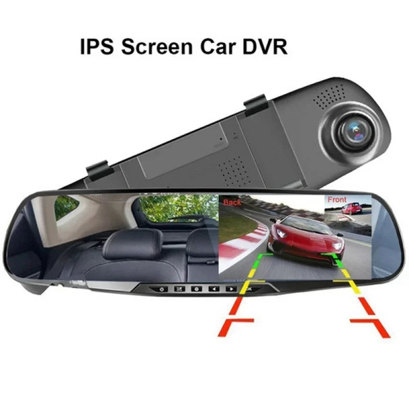 Car Rearview Mirror DVR 1080P Dual Lens Driving Video Recorder Rearview Dash Camera 4.3/2.8inch Car Electronics Accessories