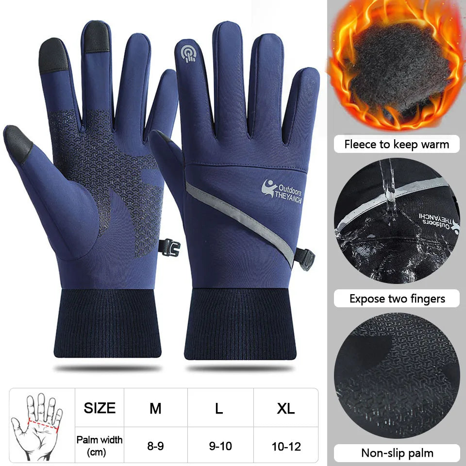 KoKossi Winter Running Full Finger Warm Gloves Touchscreen Windproof Waterproof Cycling Skiing Motorcycle Outdoor Sports Glove