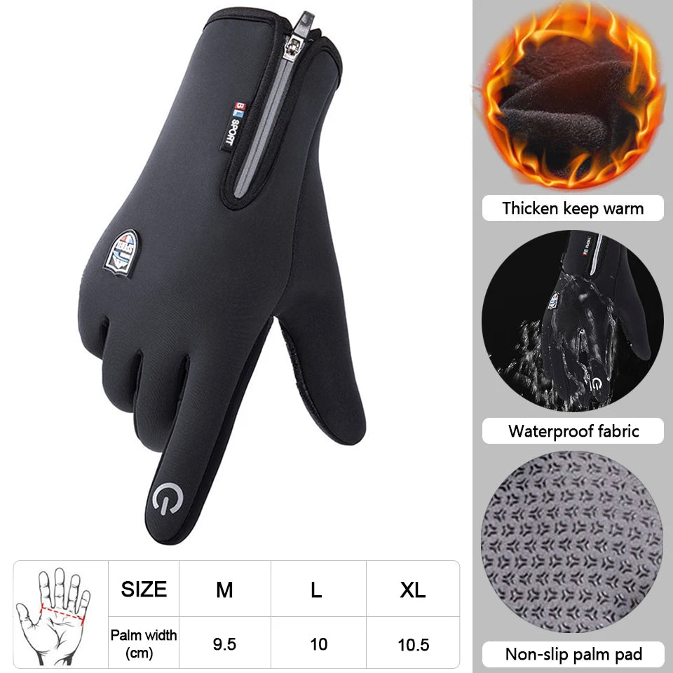 KoKossi Winter Running Full Finger Warm Gloves Touchscreen Windproof Waterproof Cycling Skiing Motorcycle Outdoor Sports Glove