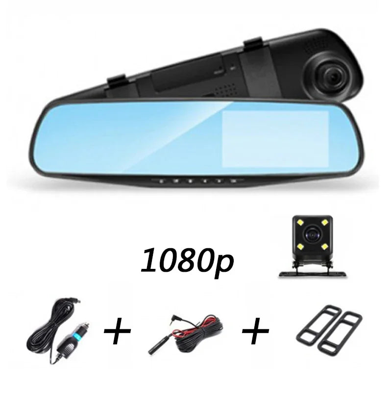 Car Rearview Mirror DVR 1080P Dual Lens Driving Video Recorder Rearview Dash Camera 4.3/2.8inch Car Electronics Accessories