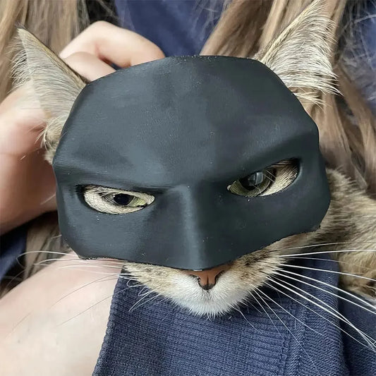 New Black Cat Bat Cool Man Mask Avenger Cute Superhero Pet Hat Bat Matte Man Mask for Cat and Dog Halloween Cosplay