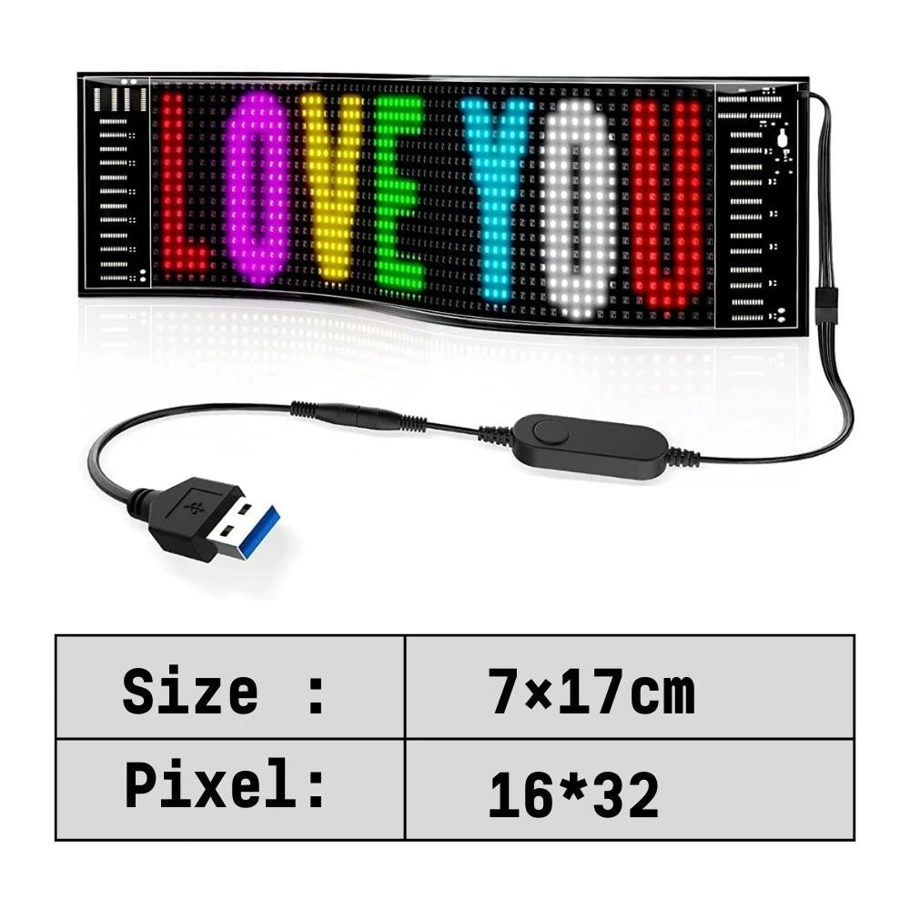 Pixel Block Display Car Play Wireless Led Signs Bluetooth App Programmable Led Car Sign Board USB 5V Led Matrix Panel