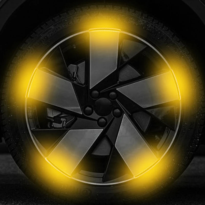 20Pcs Car Wheel Hub Sticker High Reflective Stripe Tape for Motorcycle Car Night Driving Safety Luminous Universal Sticker