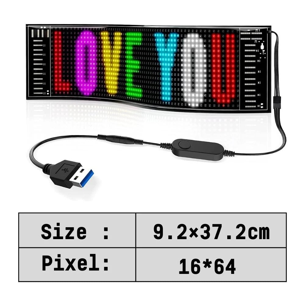 Pixel Block Display Car Play Wireless Led Signs Bluetooth App Programmable Led Car Sign Board USB 5V Led Matrix Panel